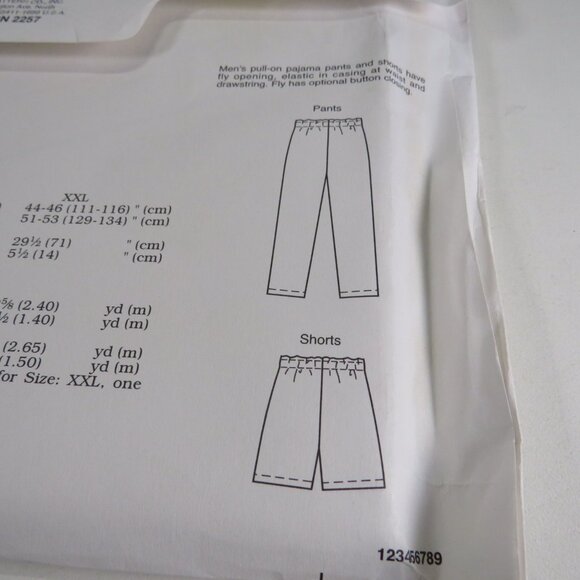 Kwik Sew 2257 Clothing Pattern  Men's Sweats, Shorts, Sleep pants UNCUT - Picture 5 of 7